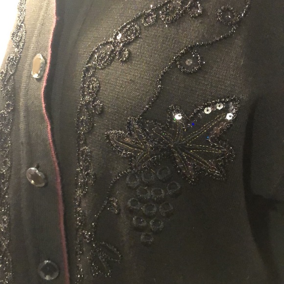 tc fashion Sweaters Vtg Beaded Embroidery Cardigan Poshmark